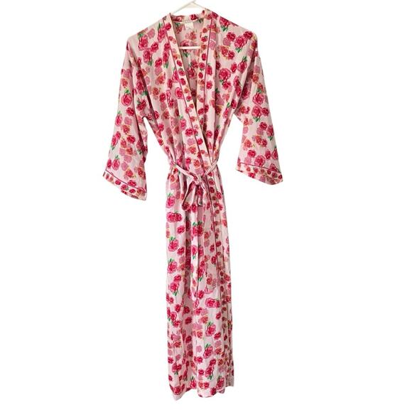 Natori Other - Natori Neiman Marcus Vintage Cabbage Rose Pink Robe size XS